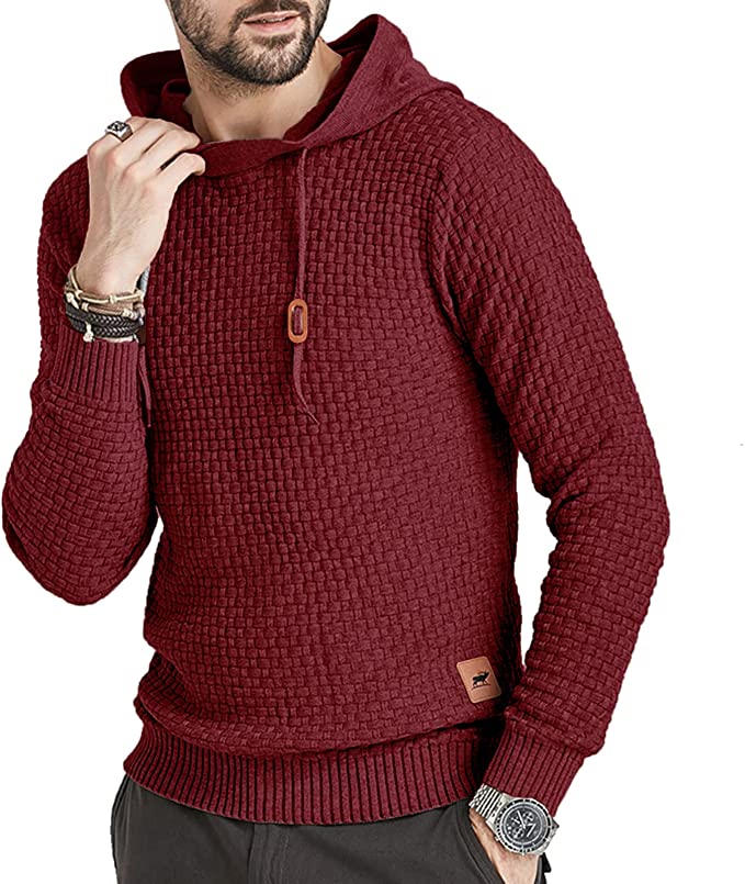 men wearing burgendy sweater